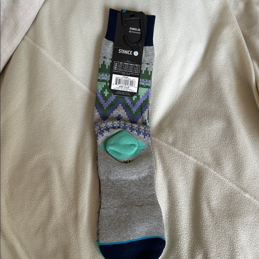 Stance Mens Light Combed Cotton Crew Socks Large 9-13 Irie Isle Mix Match - Picture 2 of 5